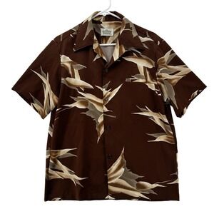 Vintage Malihini Hawaii Shirt Mens Medium Button Hawaiian Floral 90s Polyester